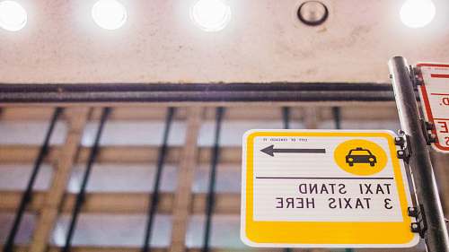 united states Taxi stand 3 taxis here sign label